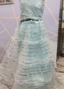 Beautiful Sky Blue Lehenga Choli With Dupatta