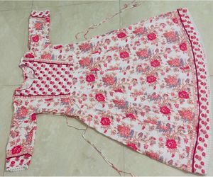 New White Anarkali Kurta Set