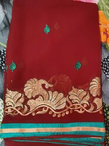Maroon Saree