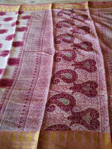 Pink Paisley Saree