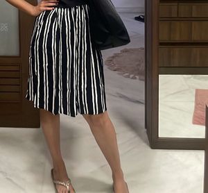 Black & White Striped Skirt