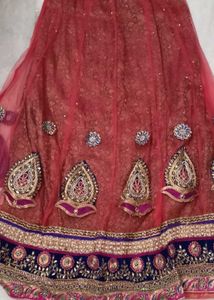 Maroon Embroidered Lehenga Skirt