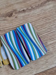 Striped Hair Clips