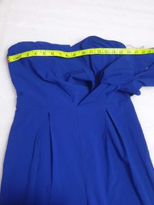 Royal Blue Strapless Tie-Waist Jumpsuit