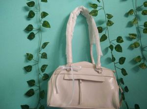 Solid White Baguette Bag