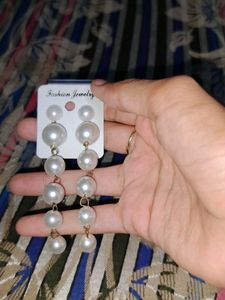 White Purle Earrings 😍