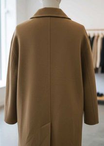 Elegant Brown Double-Breasted Coat