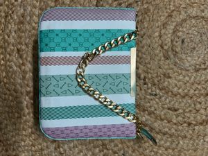 Striped Pouch with Chain