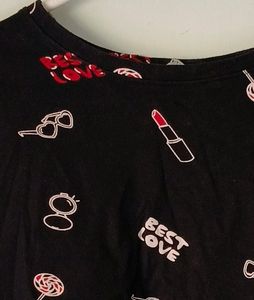 Black Cutesey Printed Sweatshirt