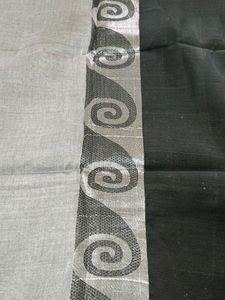 Cotton Black &amp; Grey Saree