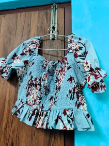 Floral Smocked Crop Top