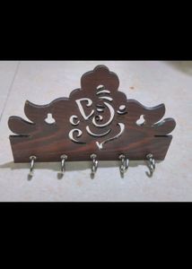 Shree Ganesh Wooden Key 🗝️ Holder With 5 Hooks
