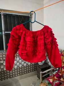 Red Ruffle Top