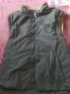 Khaki Reversible Sleeveless Puffer Vest
