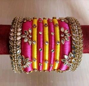 Handmade Silk Thread Bangles Set