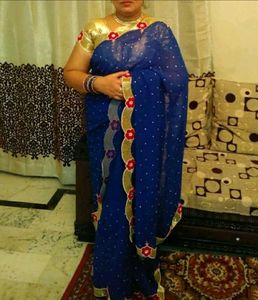 Elegant Blue Saree- Party Wear - Fancy