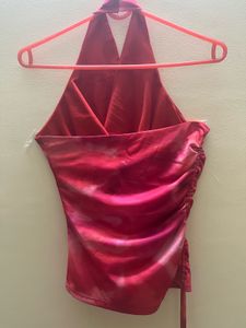 Pink Tie-Dye Halter Top