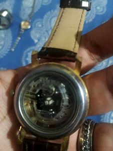 Stylish Gold Skeleton Watch