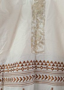 Elegant Cream Kurta with Golden Embroidery ✨