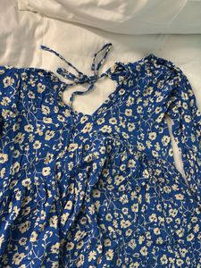 Floral Blue Mini Dress