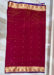 Elegant Red &amp; Gold Saree
