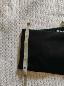 Korean Black Tube Top with Buckle Detail