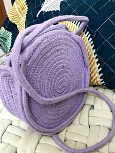 Cute Lavender Crochet Sling Bag ✨️