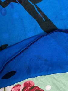 Amazing Blue Tree Print Saree