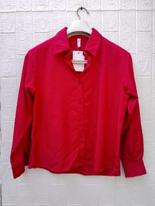 New with tag Chic Stylish Red Button-Down Shirt