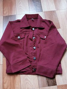 Denim &amp; Maroon Jacket Set combo✨