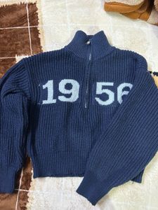 Navy 1956 Knit Half-Zip Sweater