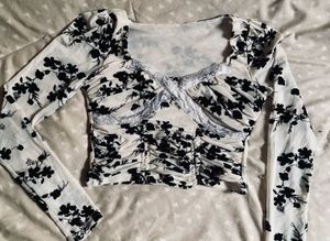 Floral Mesh Top