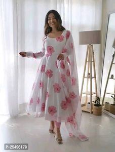 Floral Anarkali Gown Duppatta