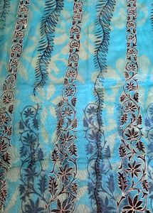 Organza  Saree. With Velevet Work.