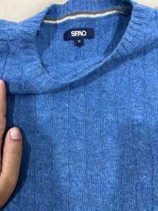 Blue Cable Knit Sweater