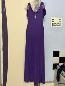 branded plus size Elegant Purple Maxi Dress