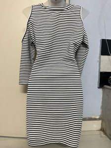 Striped Cold Shoulder Dress