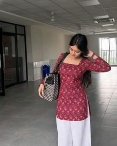 Red Floral Print Kurti