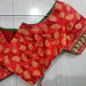 Red Embroidered Lehenga