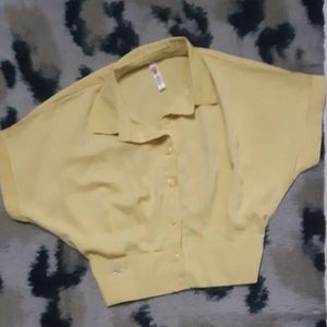 Yellow Button-Down Top