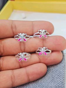 Pure silver butterfly toe ring.