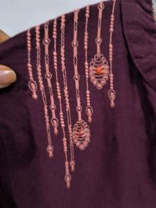 Burgundy Festive Kurti.