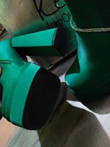 Green Platform Boots