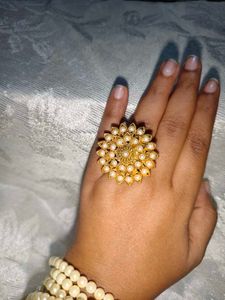 🎁Buy 2 Get 1 Free 🎁Pearl &amp; Gold Ring