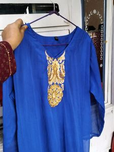 Blue Colour Abaya With Dupatta