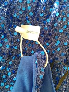 Elegant Blue Sequin Gown