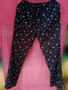 Navy Blue Printed Payjama With Back Side Pocket