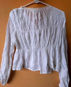 White Lace Trim Top