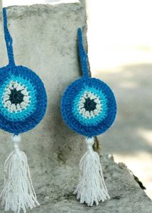 Evil Eye Crochet Wall Hanging