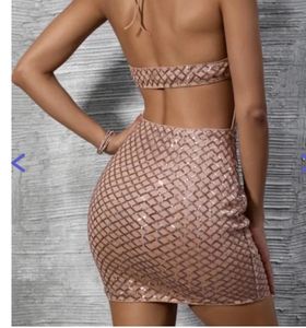 Urbanic All Over Sequins Backless Party Dress